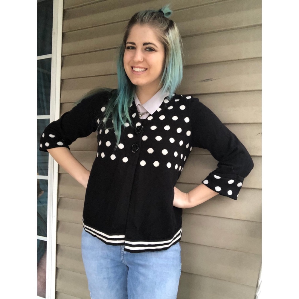 Christopher & Banks Polka Dot Cardi
